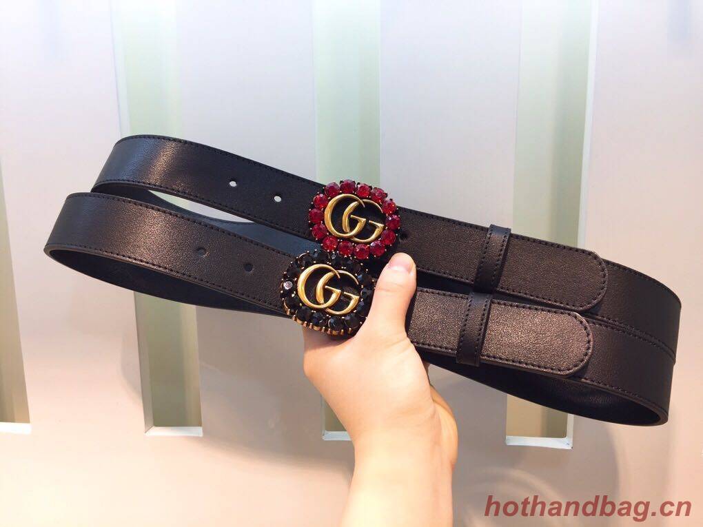 Gucci 2CM Leather Belt 414521 Black