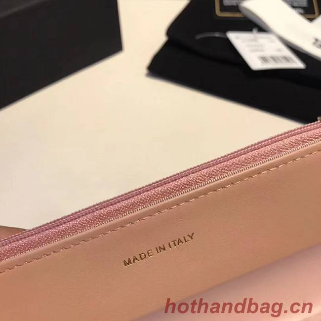 Chanel Calfskin & Gold-Tone Metal S33814 pink