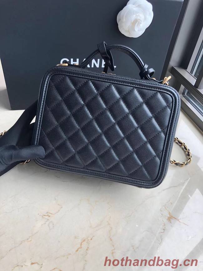 Chanel Original Leather Medium Cosmetic Bag 93443 Black