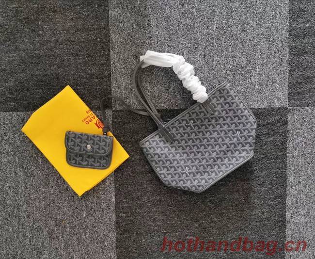 Goyard Calfskin Leather Mini Tote Bag 6782 Grey