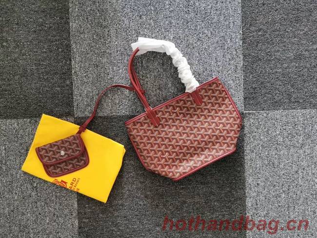 Goyard Calfskin Leather Mini Tote Bag 6782 Wine