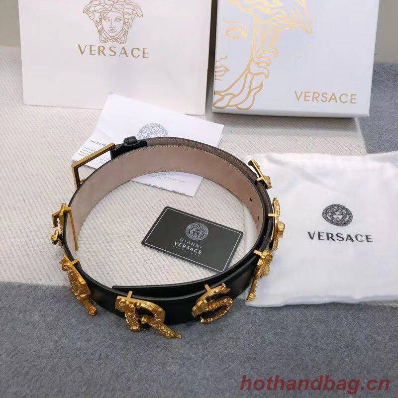 Versace Leather Belt VS7488 Black