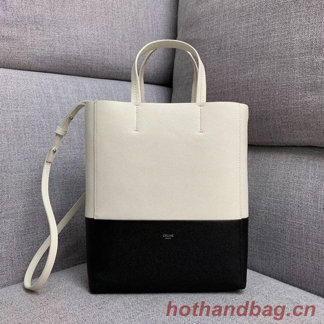 Celine Original Leather CABAS Bag 189813 White&Black