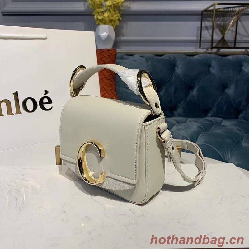 Chloe Original Calfskin Leather Top Handle Small Bag 3S030 White