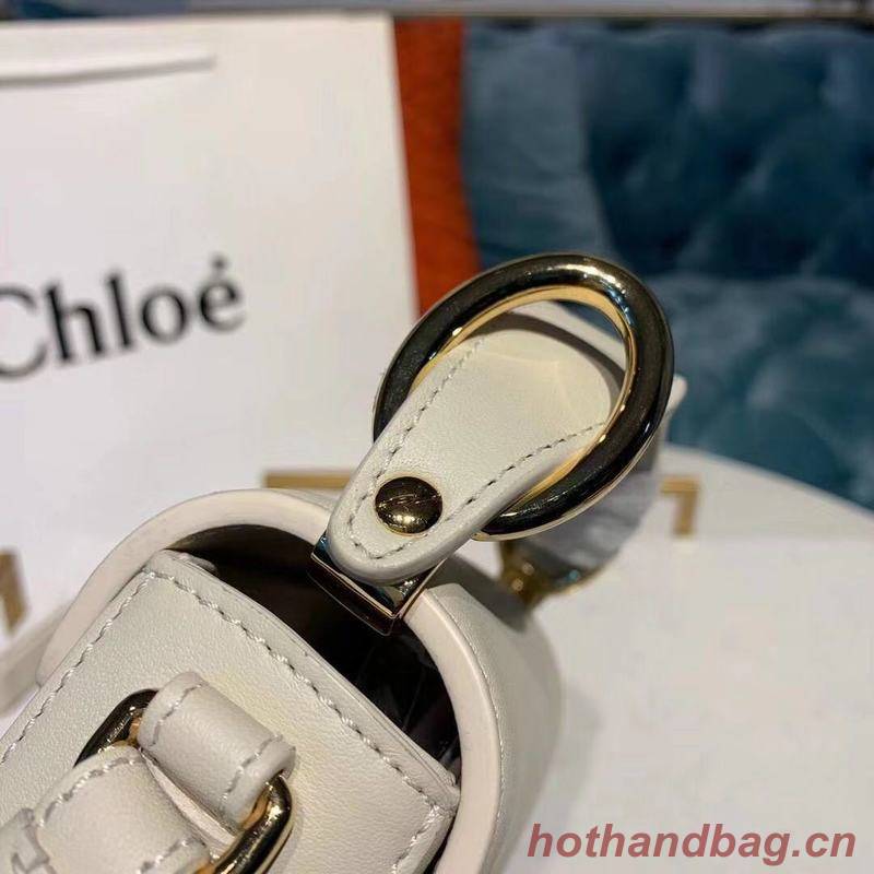 Chloe Original Calfskin Leather Top Handle Small Bag 3S030 White