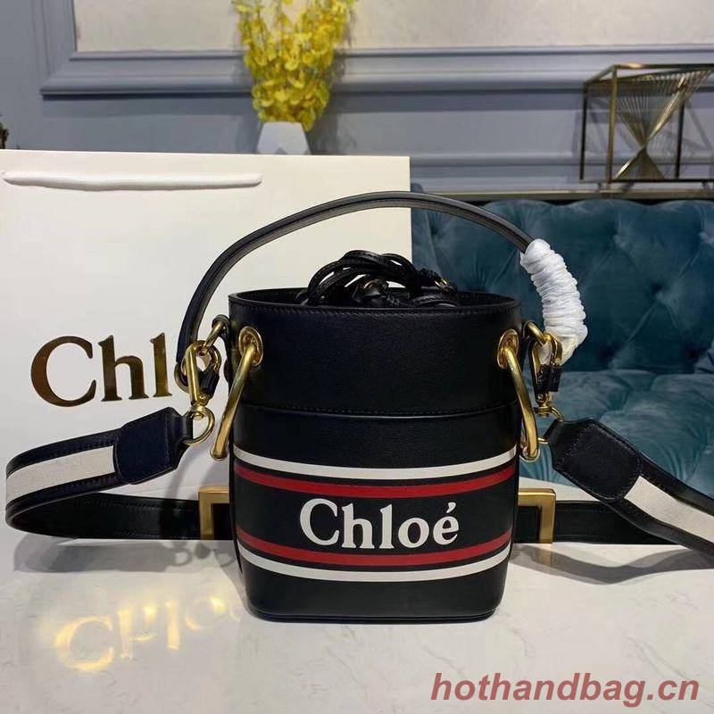 Chloe Roy Mini Smooth Leather Bucket Bag 3S508 Black