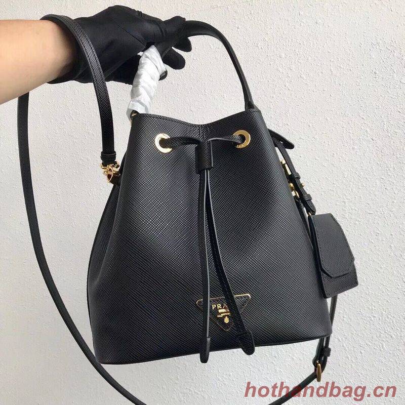 Prada Galleria Saffiano Leather Bag 1BE032 Black