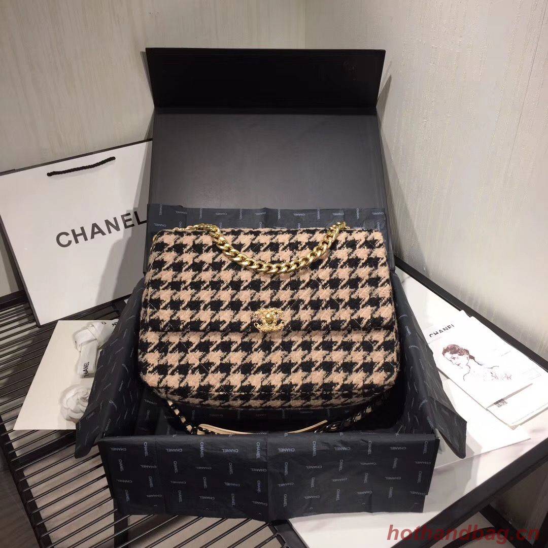 Chanel Original Flap Bags Houndstooth A3269 Black&Beige