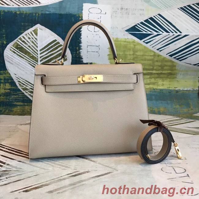 Hermes original Kelly Epsom Leather KL32 Beige