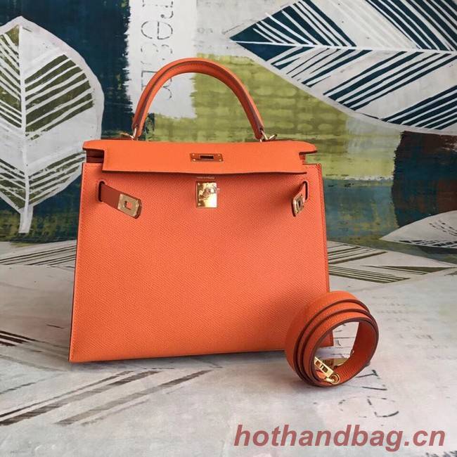 Hermes original Kelly Epsom Leather KL32 orange