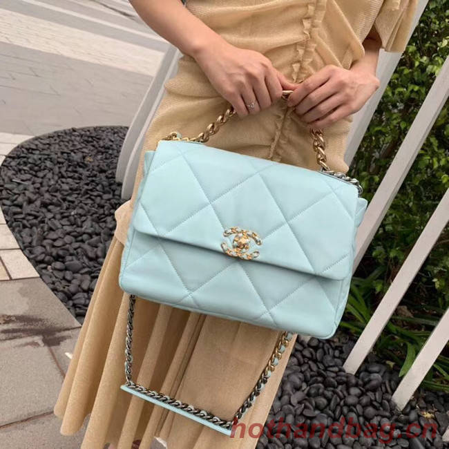 Chanel 19 flap bag AS1161 light blue