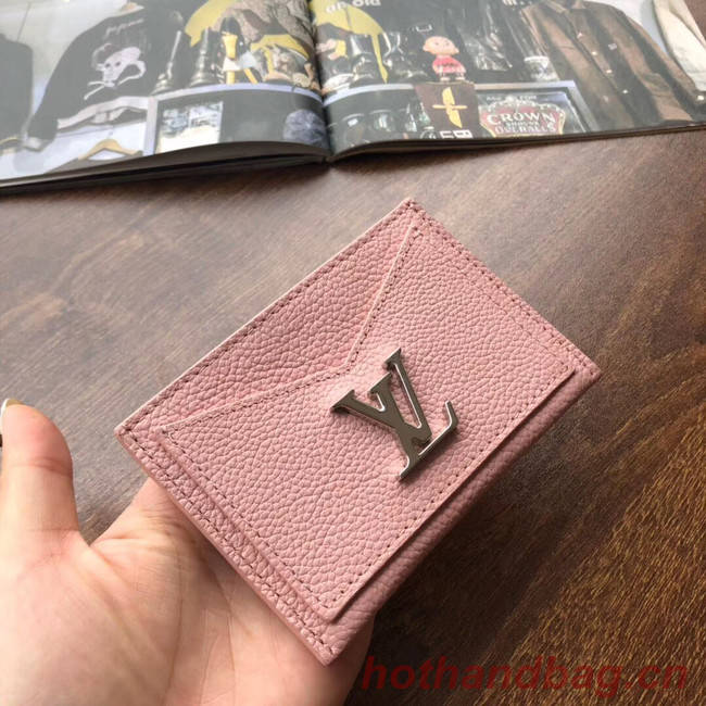 Louis vuitton original LOCKME CARD HOLDER M68555 pink