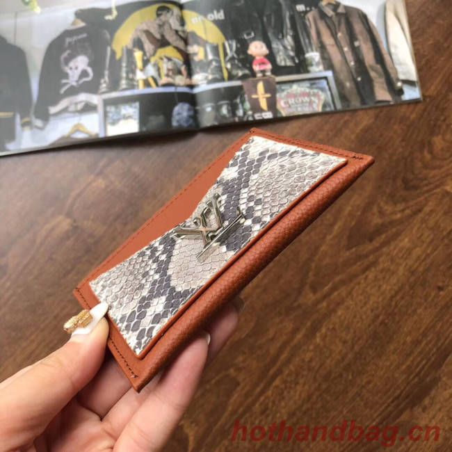 Louis vuitton original LOCKME CARD HOLDER N97001 brown