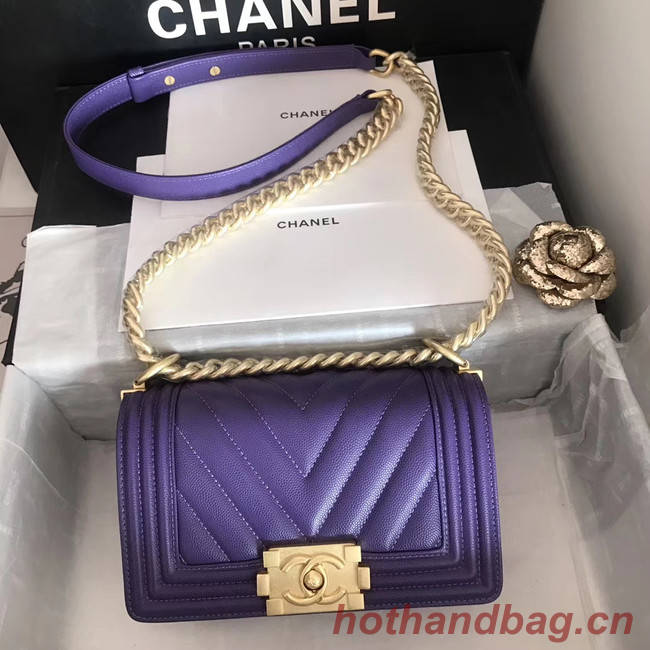 Small boy chanel handbag V67085 purple