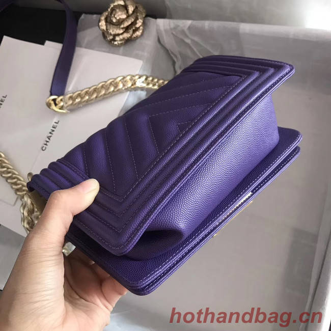 Small boy chanel handbag V67085 purple