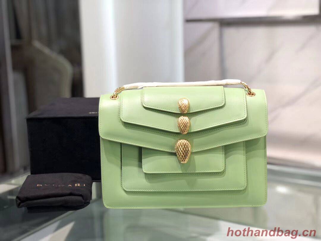 BVLGARI Serpenti Forever leather shoulder bag B288620 green