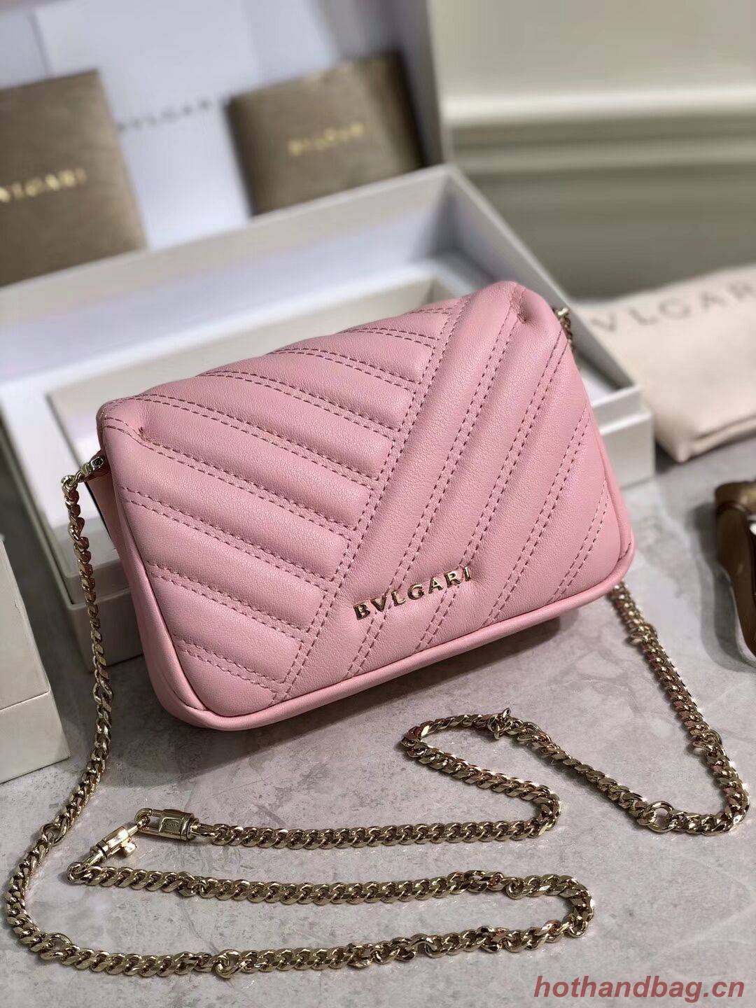 BVLGARI Shoulder Bag Calfskin Leather B288760 pink