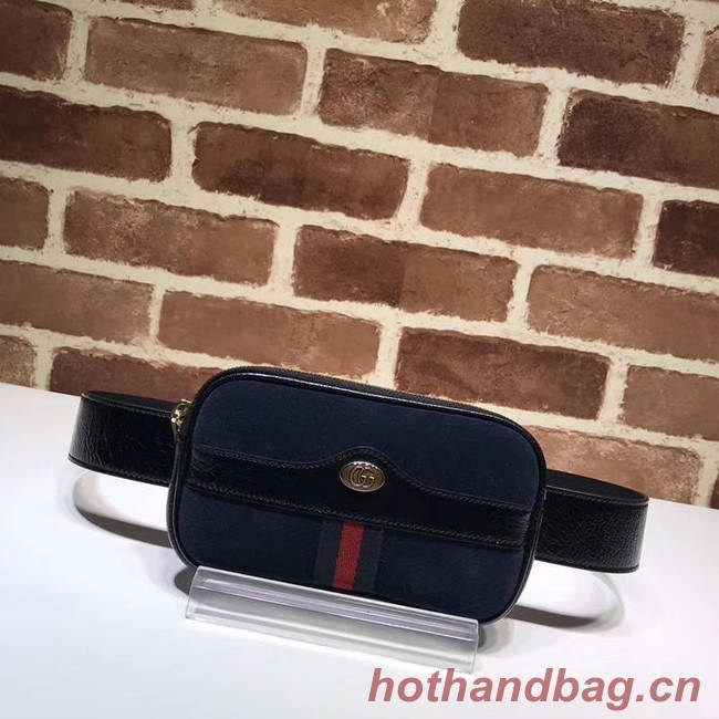 Gucci Nubuck leather belt bag 519308 Royal Blue&black