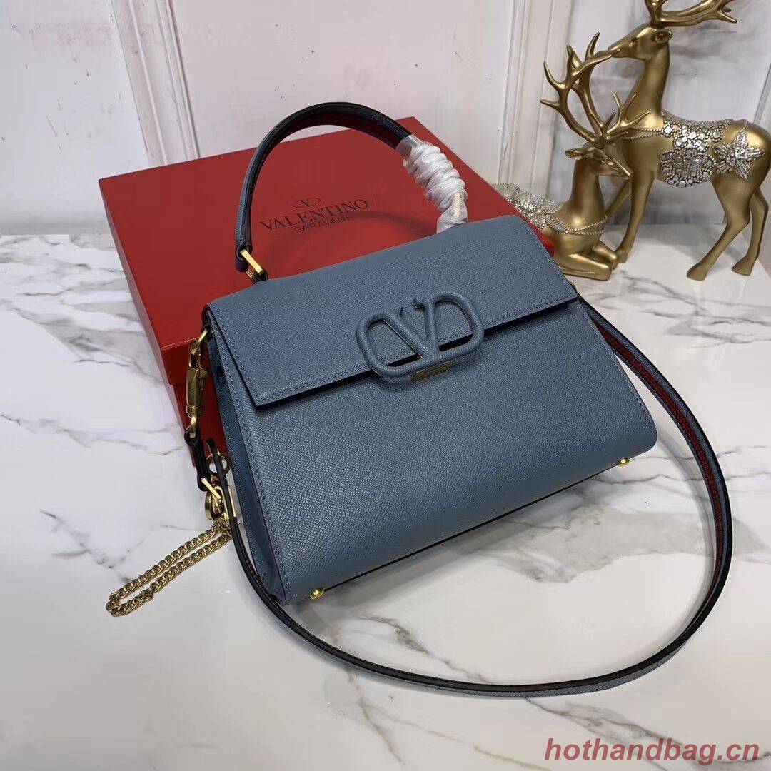 VALENTINO Origianl leather Tote Bag V0025 blue