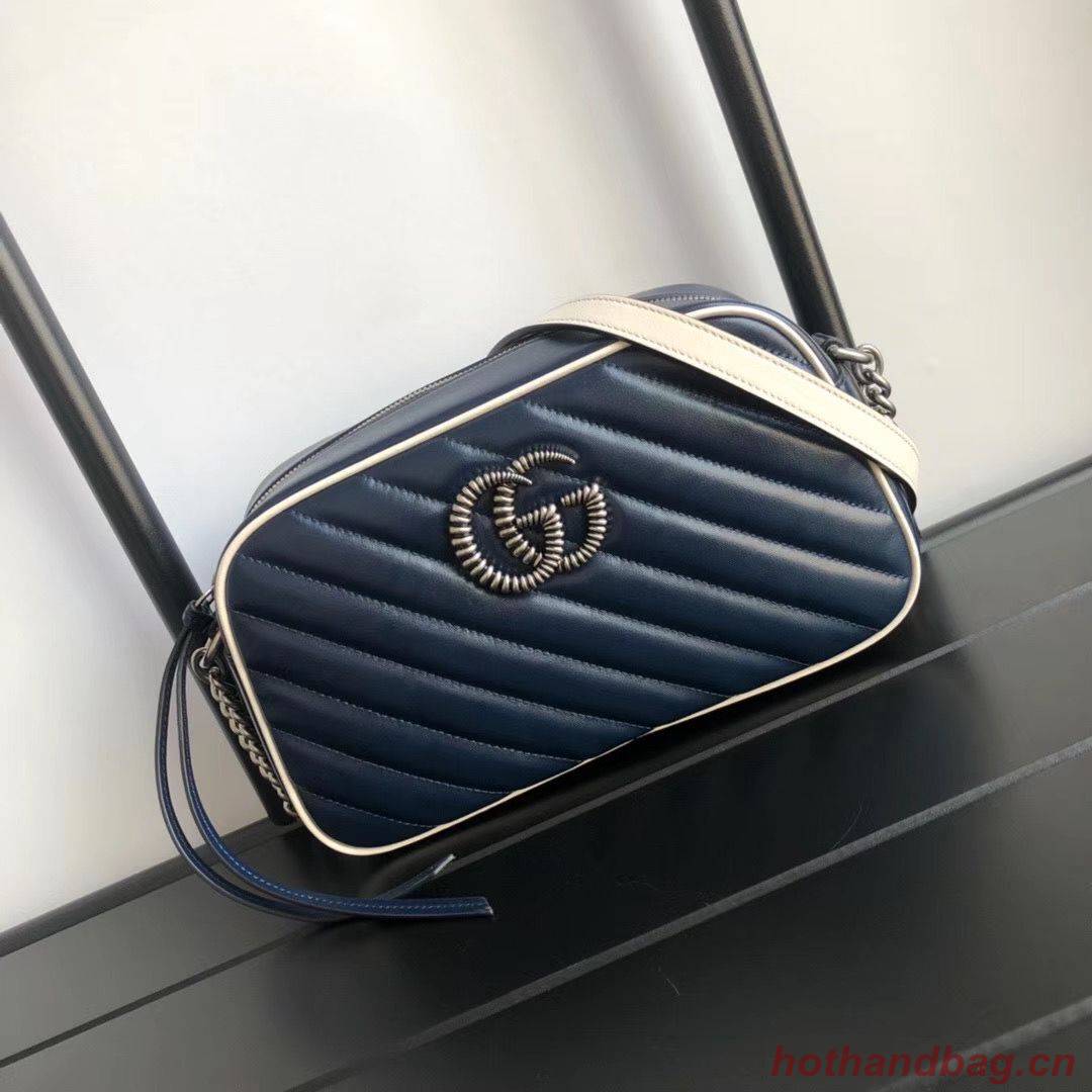 Gucci GG Marmont Matelasse Shoulder Bag A447632 Navy