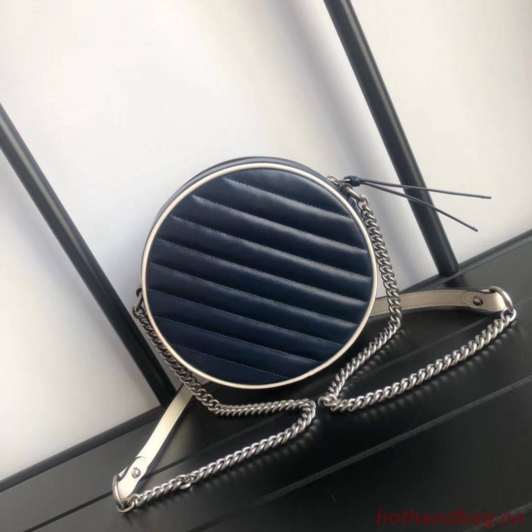 Gucci GG Marmont mini round shoulder bag 550154 Navy