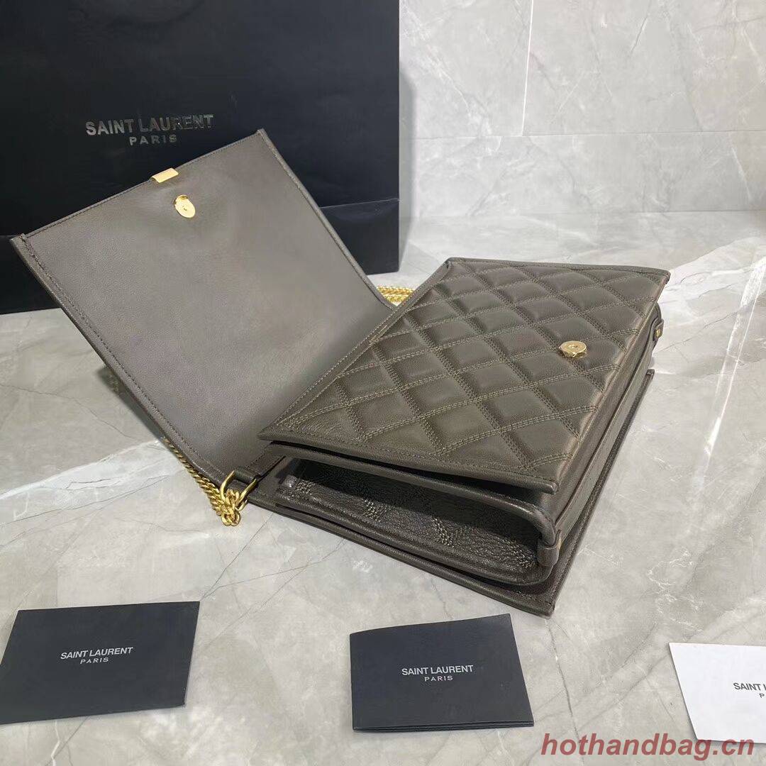 SAINT LAURENT leather shoulder bag Y579607 grey