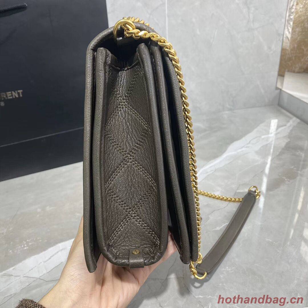 SAINT LAURENT leather shoulder bag Y579607 grey