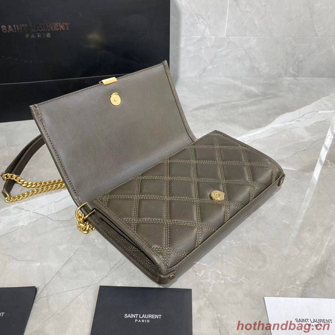 SAINT LAURENT leather shoulder bag Y585031 grey