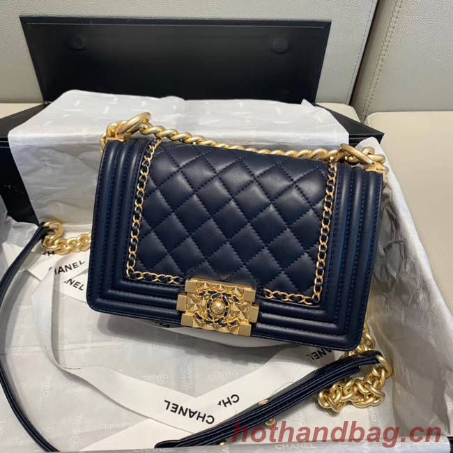 BOY CHANEL flap bag A67085 Navy Blue