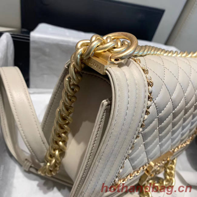 BOY CHANEL flap bag A67086 white