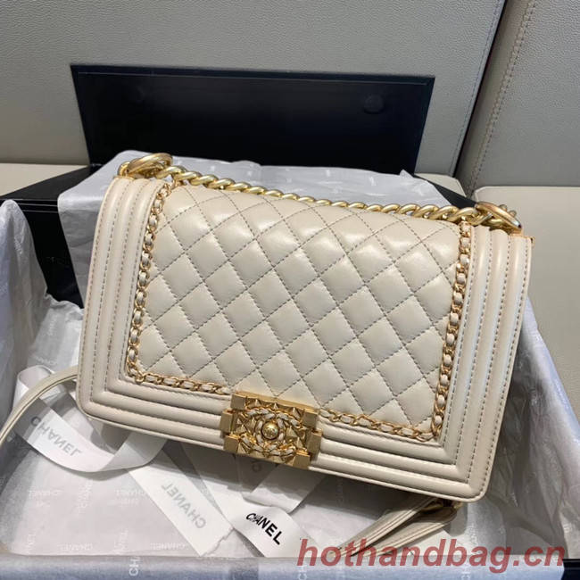 BOY CHANEL flap bag A67086 white