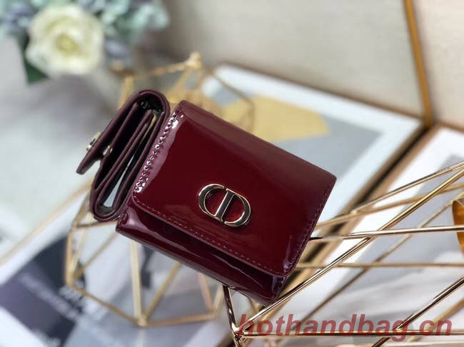 Dior MEDIUM 30 MONTAIGNE LOTUS PATENT CALFSKIN WALLET S2057 fuchsia