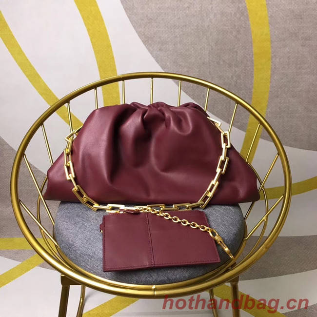 Bottega Veneta Nappa lambskin soft wide large Shoulder Bag 585853 Burgundy