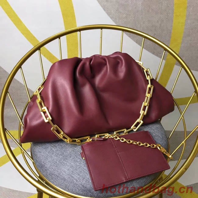 Bottega Veneta Nappa lambskin soft wide large Shoulder Bag 585853 Burgundy