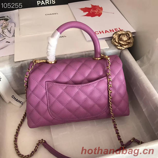 Chanel Small Flap Bag with Top Handle A92991 Purplish