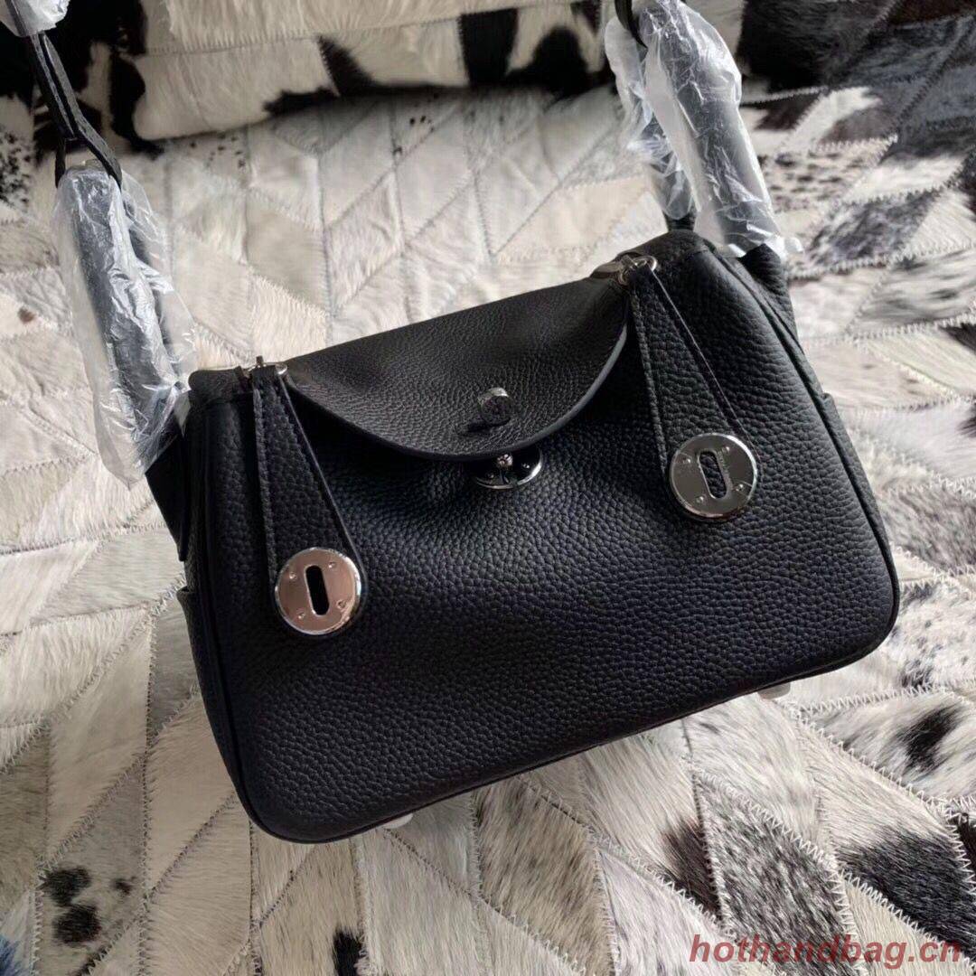 Hermes Mini Lindy Original Togo Leather Bag 5088 Black