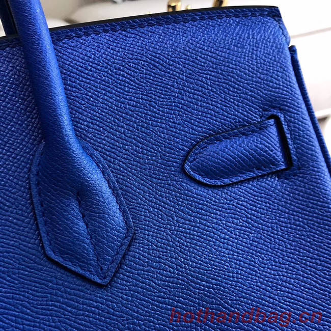 Hermes original Epsom Leather HB35O Electro optic blue&gold Metal