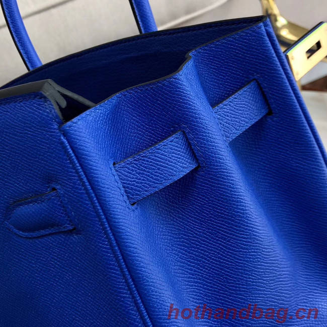 Hermes original Epsom Leather HB35O Electro optic blue&gold Metal