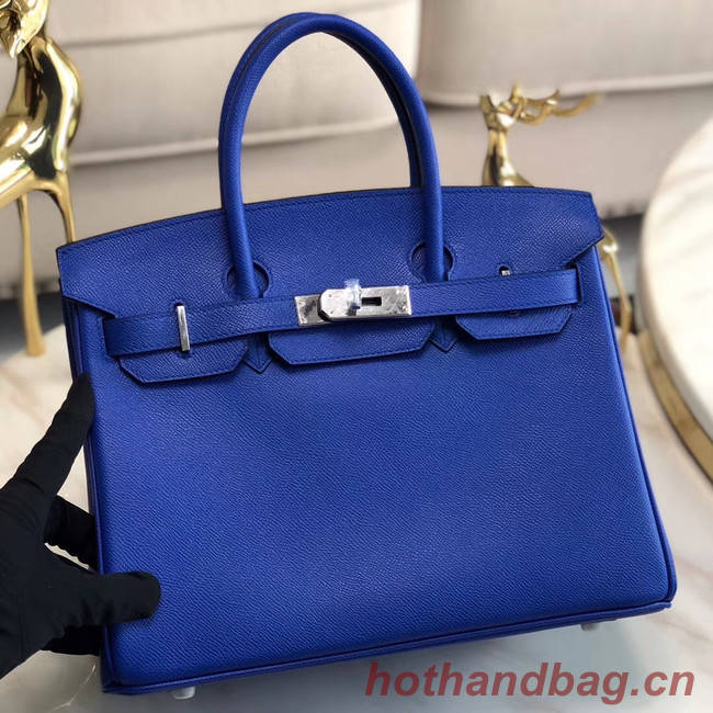 Hermes original Epsom Leather HB35O Electro optic blue&silver Metal