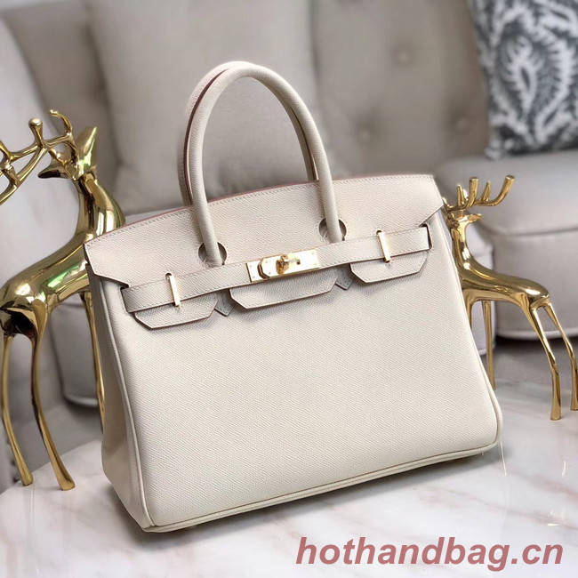 Hermes original Epsom Leather HB35O cream&gold Metal