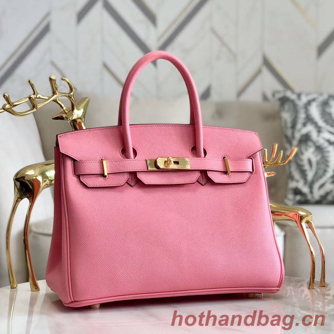 Hermes original Epsom Leather HB35O pink&gold Metal