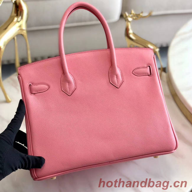 Hermes original Epsom Leather HB35O pink&gold Metal