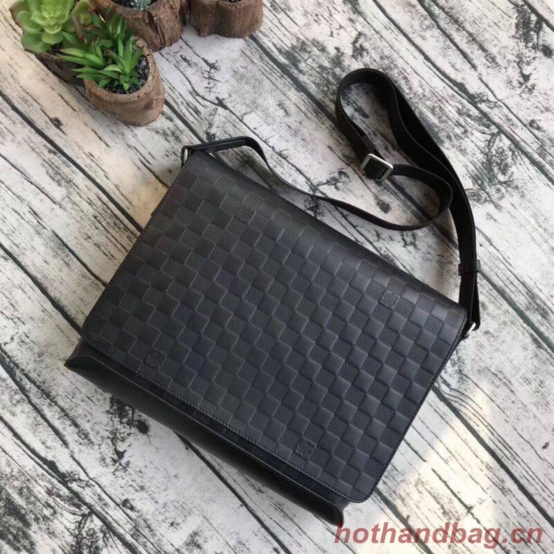 LOUIS VUITTON ORIGINAL LEATHER MESSENGER BAG N41038 N41035 BLACK