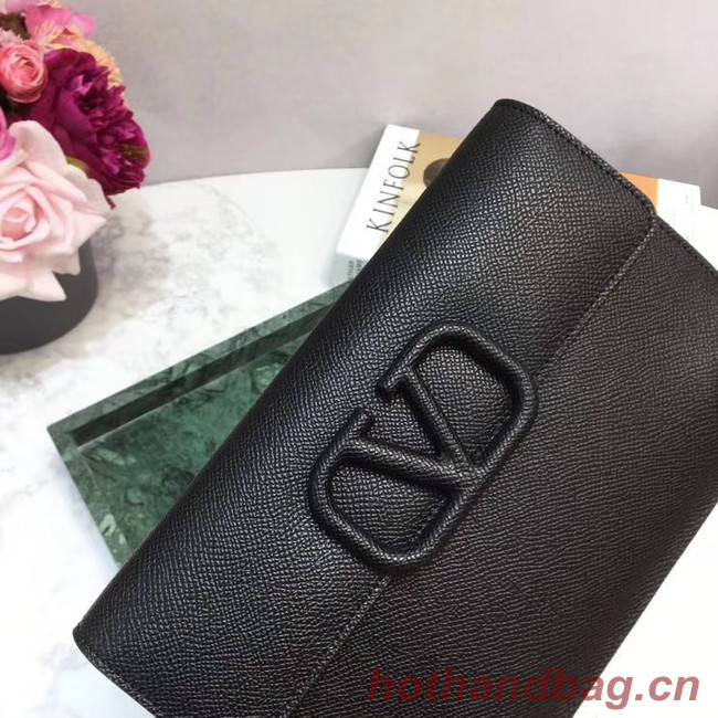 VALENTINO Origianl leather 065 Clutch bag black