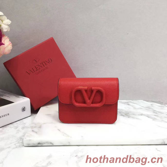 VALENTINO Origianl leather Card Holder 062 red