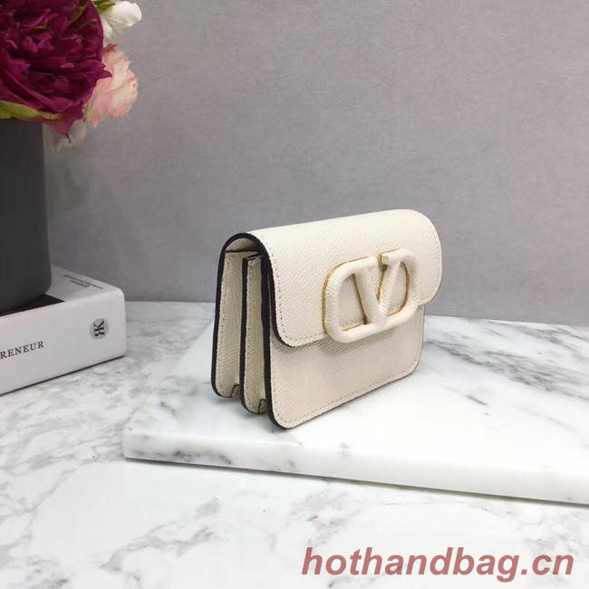 VALENTINO Origianl leather Card Holder 062 white