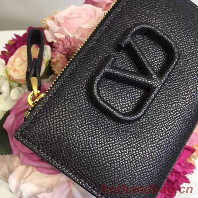 VALENTINO Origianl leather Card Holder 066 black