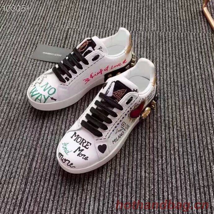 Dolce & Gabbana Heart Graffiti Sneakers DG6598 White