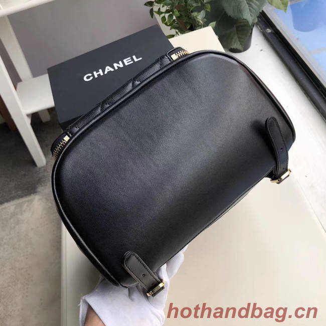 Chanel backpack Grained Calfskin & Gold-Tone Metal A57571 black