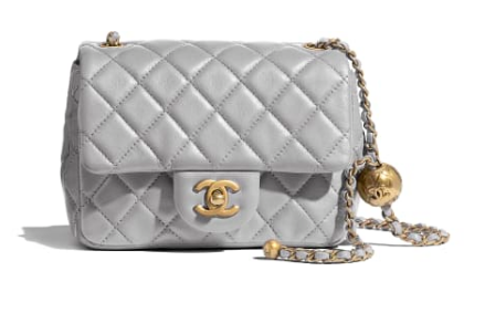 Chanel MINI Flap Bag Original Sheepskin Leather AS1786 Light grey